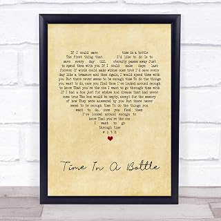 Time in A Bottle Vintage Heart Song Lyric Quote Print