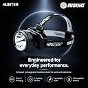 RISING Hunter Rechargeable Ultra Bright LED Headlamp | 5W LED with 2000mAh Li-ion Battery | 90° Adjustable Angle, Long Distance Head Torch Used in Agriculture, Camping, Fishing, Hiking gallery image