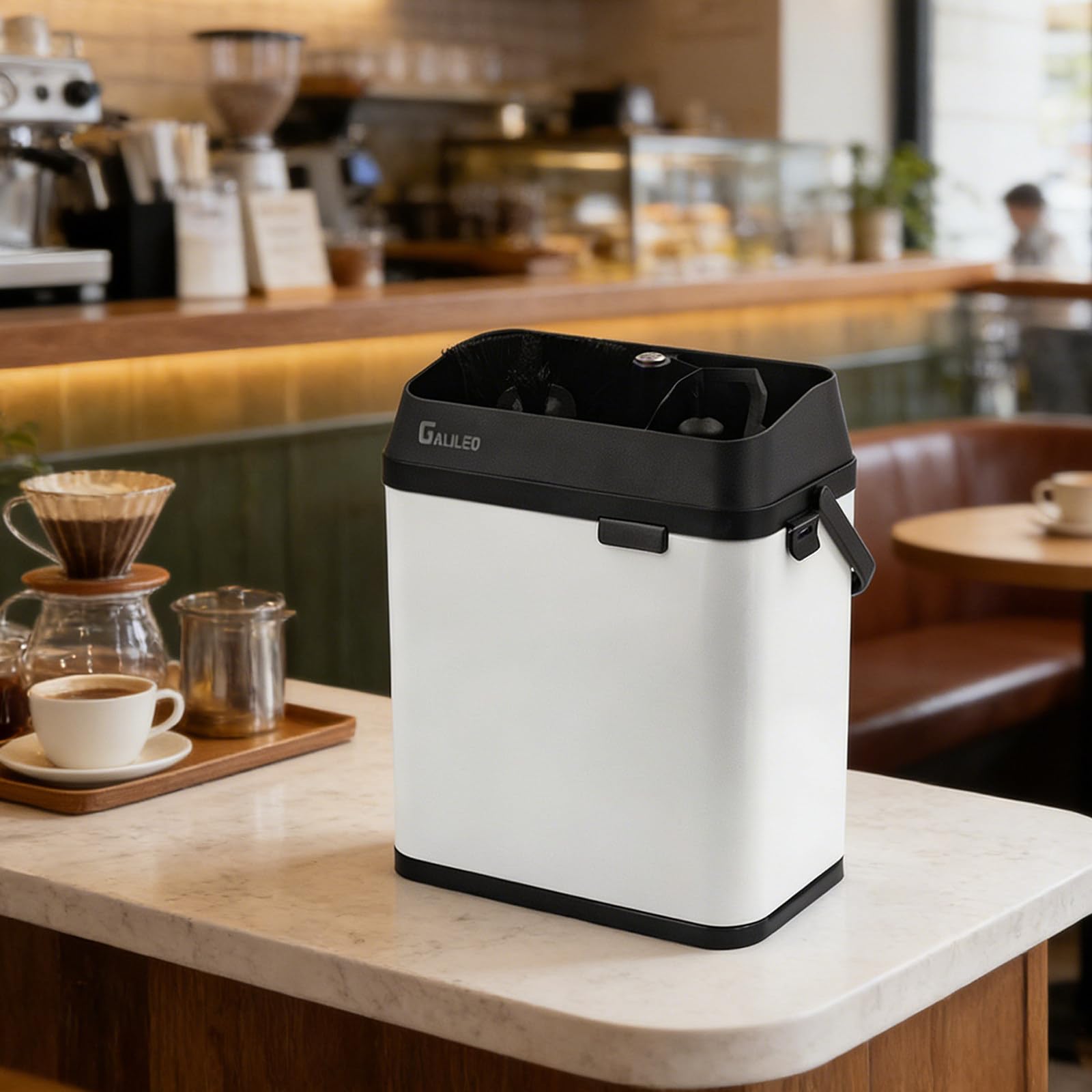 Accesorios para Cafeterías Profesionales, Limpiador Automático de Portafiltros Eléctrico, para Mantener Máquinas de Espresso Impecables White