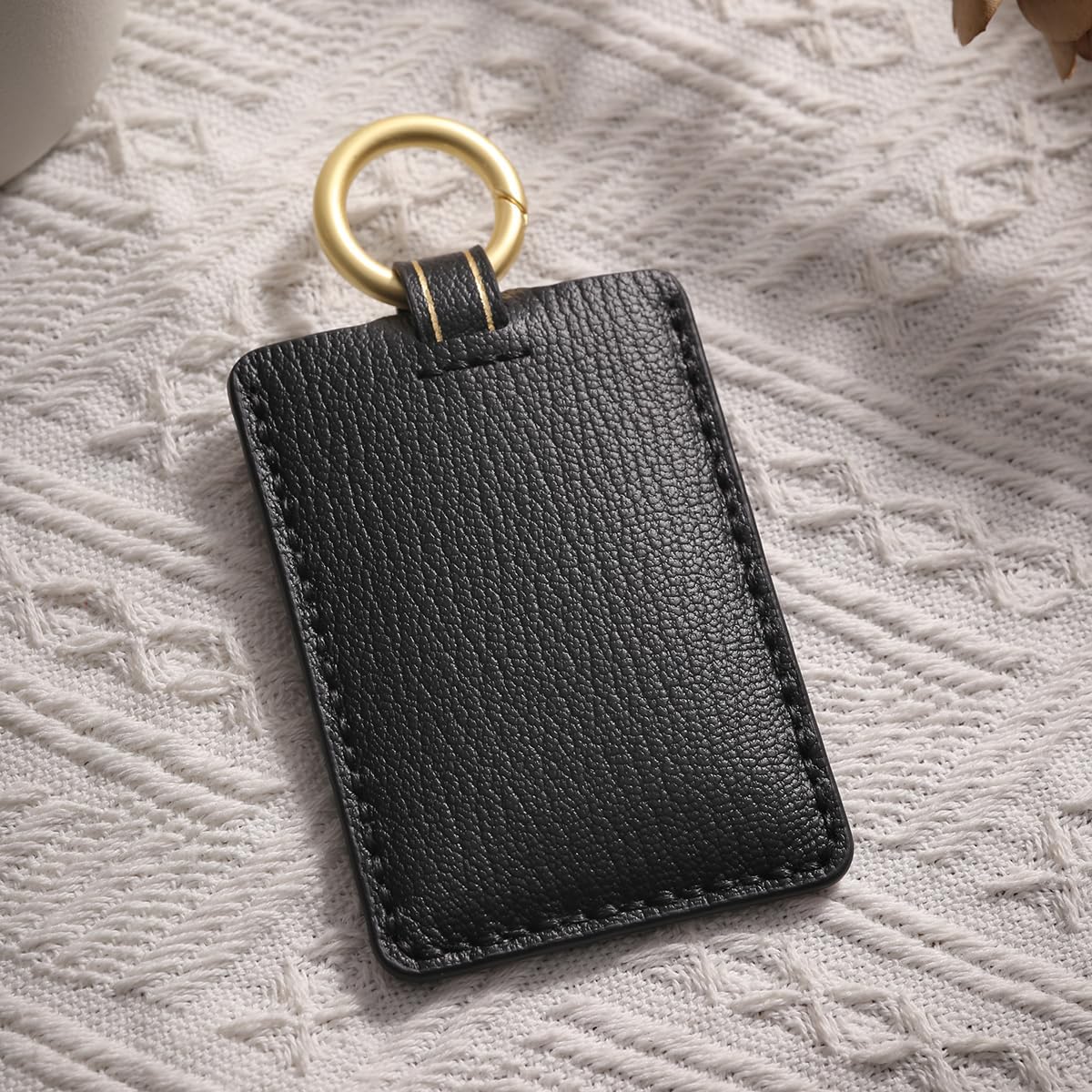 Premium Leather Key Card Holder for Tesla Model 3 Y S X, Keyless Entry Key Card Cover Case Protector Accessories (Black)