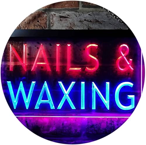 ADVPRO Nails Waxing Beauty Salon Display Dual Color LED Neon Sign Blue & Red 12" x 8.5" st6s32-i0358-br