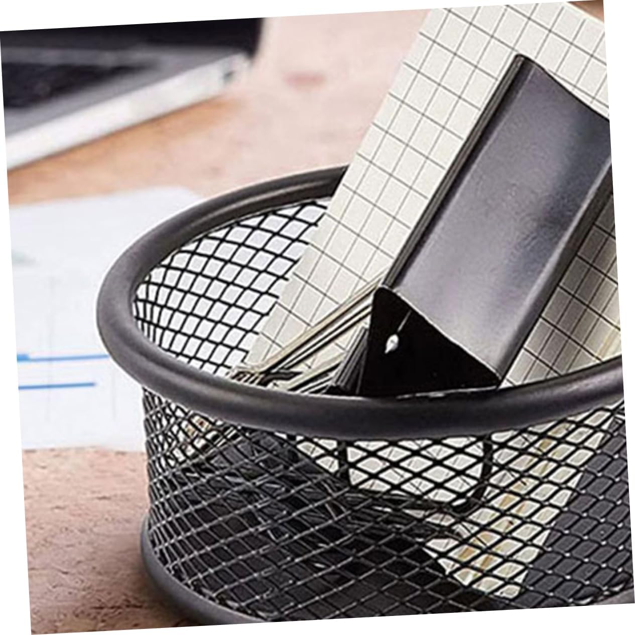 Luxshiny 3pcs Black Mesh Paper Clip Holder Organizer for Desk Office School Use Versatile Paperclip Dispenser and Storage for Efficient Workspace Management