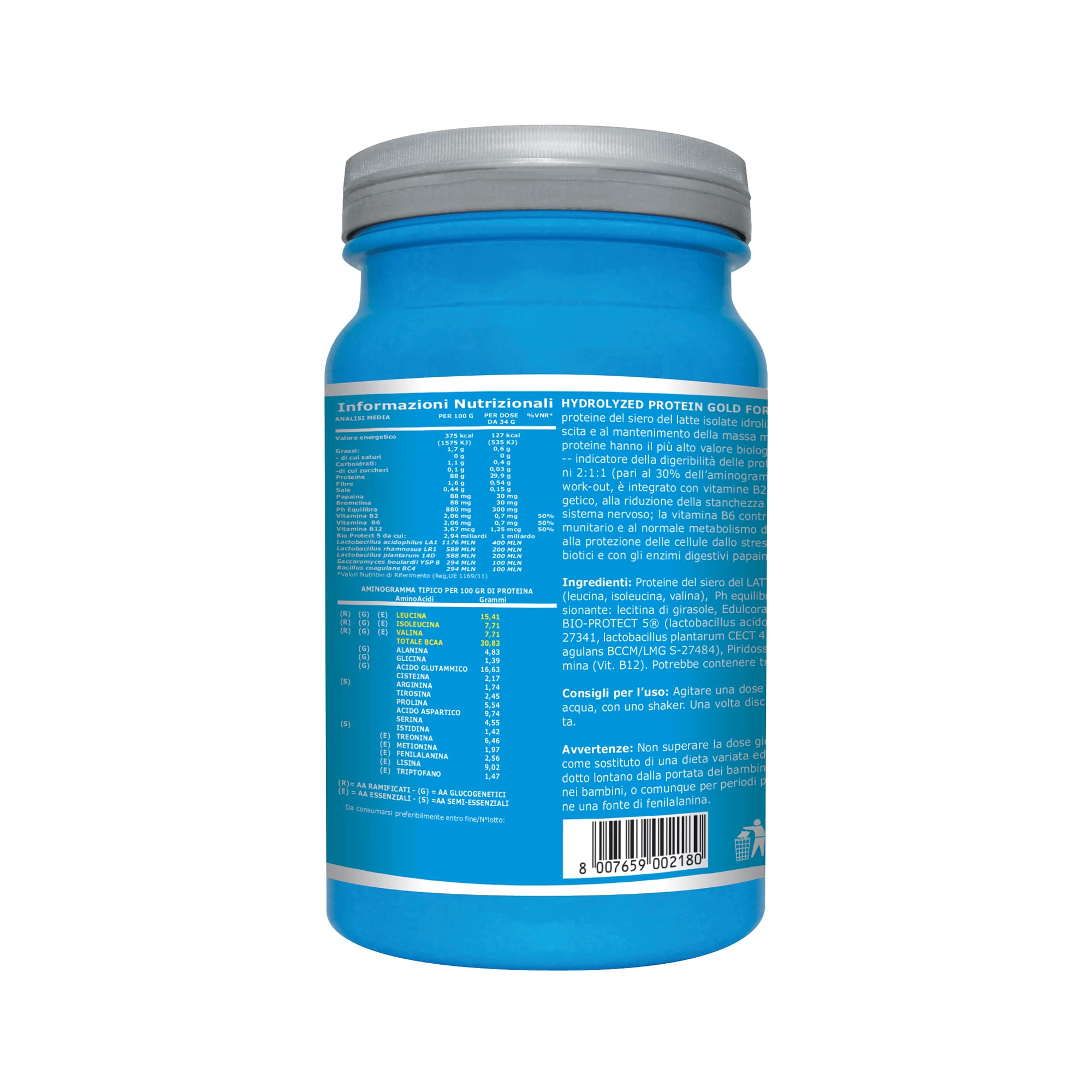 Ultimate Italia Integratore Alimentare a Base di Proteine del Siero del Latte Isolate Idrolizzate gusto Cacao - 800g