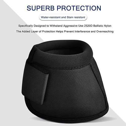 Miniatura 9 de Botas de campana balísticas equinas, botas de campana sin giro para caballos, botas de protección de pezuñas de caballo (se venden en pares), color