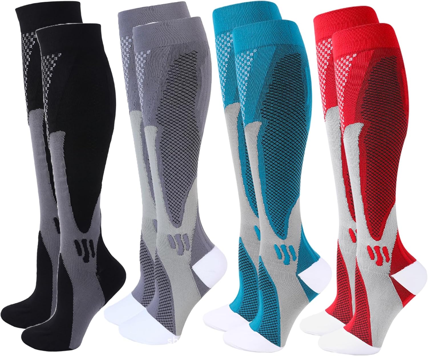 4/6 Pairs Compression Socks for Women Men Circulation-Best Support for Nurses,Running,Athletic,Travel