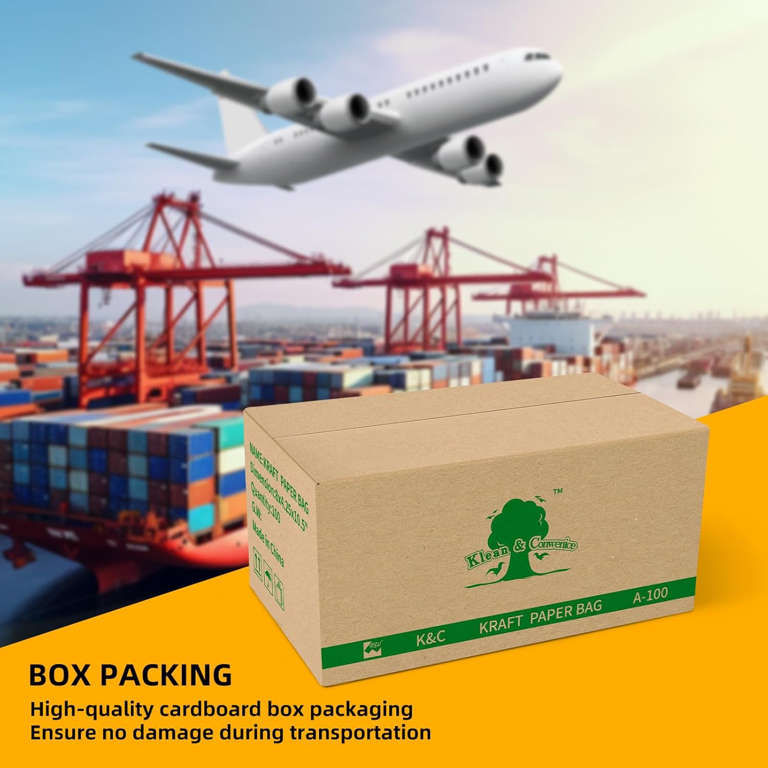 Klean & Conwenice Paper Gift Bags with Handles, 8x4.25x10.5 100Pcs Brown Bags Bulk, Medium Size Kraft Paper Bags, Wedding Gift Bag, Goody Party Favor, Retail Merchandise, Grocery Shopping - Image 8