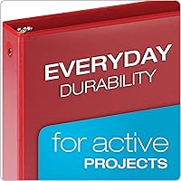 Vista 2 de Cardinal 3 Ring Binders, Round Rings, Holds 350 Sheets, ClearVue Presentation View, Non-Stick, Assorted Colors (79550), 1.5 Inch (Pack of 4)