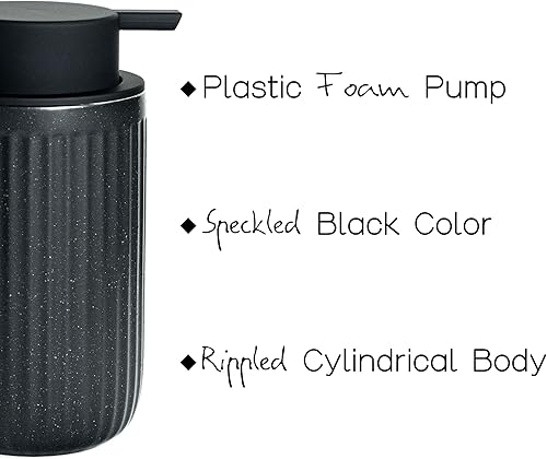 Miniatura 8 de Dispensador de espuma de cerámica para manos, color beige, paquete de 2, botella dispensadora de espuma de burbujas onduladas, dispensador de espuma