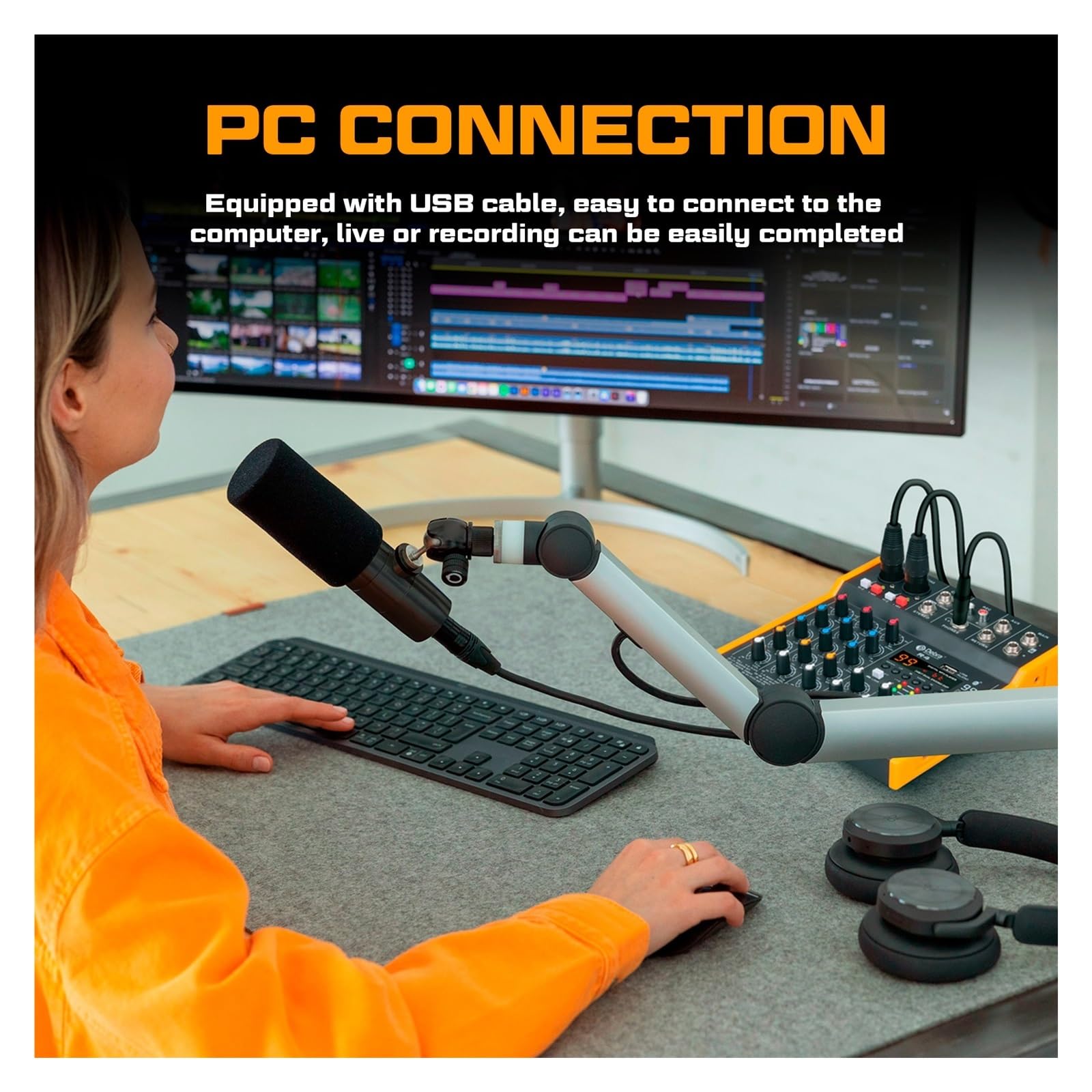 Konsola DJ R4/R6 Mikser Audio Z Efektem 99 Wielofunkcyjny Wejście USB, Odpowiedni Dla Zespołów, Konferencji I Spotkań(4 Channel Mixer)