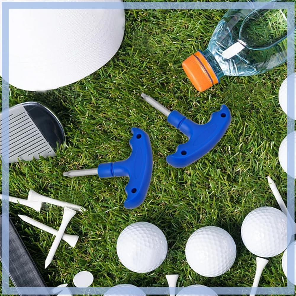 Lot de 2 clés dynamométriques portables en acier pour club de golf - Outil de pilote de golf réglable avec poignée en plastique pour clubs de conducteurs, parcours hybrides