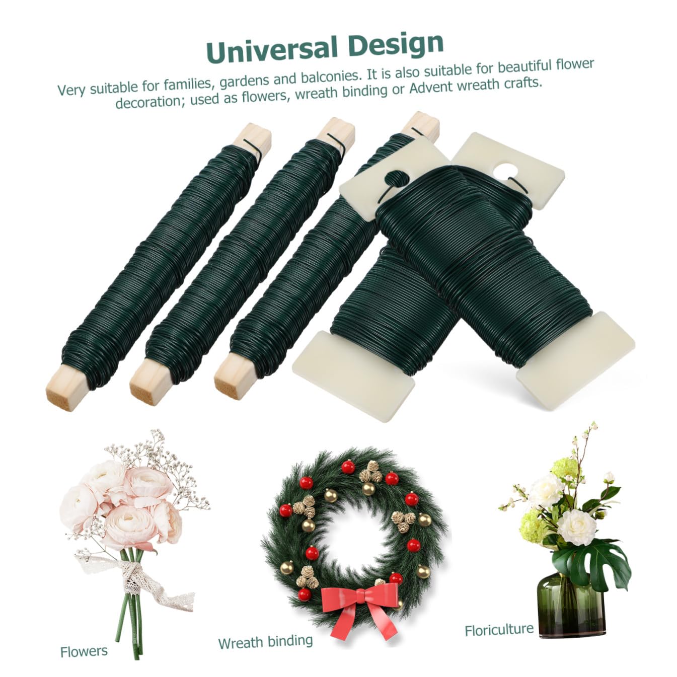 Holibanna 6 Pcs Decorative Plant Wires Thin Strings for DIY Crafts Wreaths and Floral Arrangements Practical Gardening Tools for Balcony Garden Use