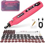 HARDELL Mini Outil rotatif sans fil, 5-Speed et USB Kit d'outils rotatifs de recharge, multi-usages 3.7V Outil rotatif de puissance avec 61 Accessoires pour le ponçage, le polissage, le perçage, l'étirage, la gravure, DIY Artisans et artisans