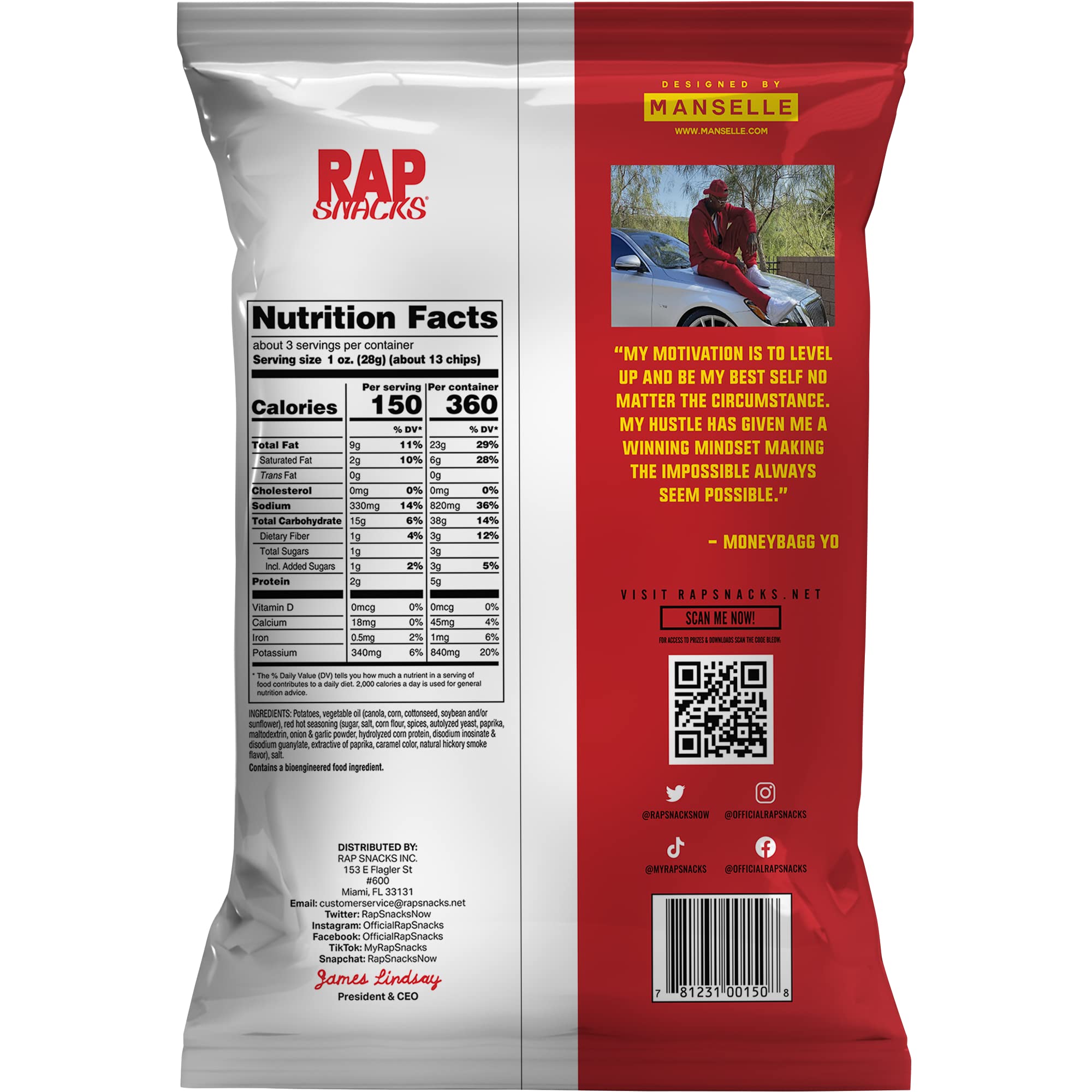 Amazon.com : Rap Snacks Moneybagg Yo Heat vs Hot Potato Chips 2.5