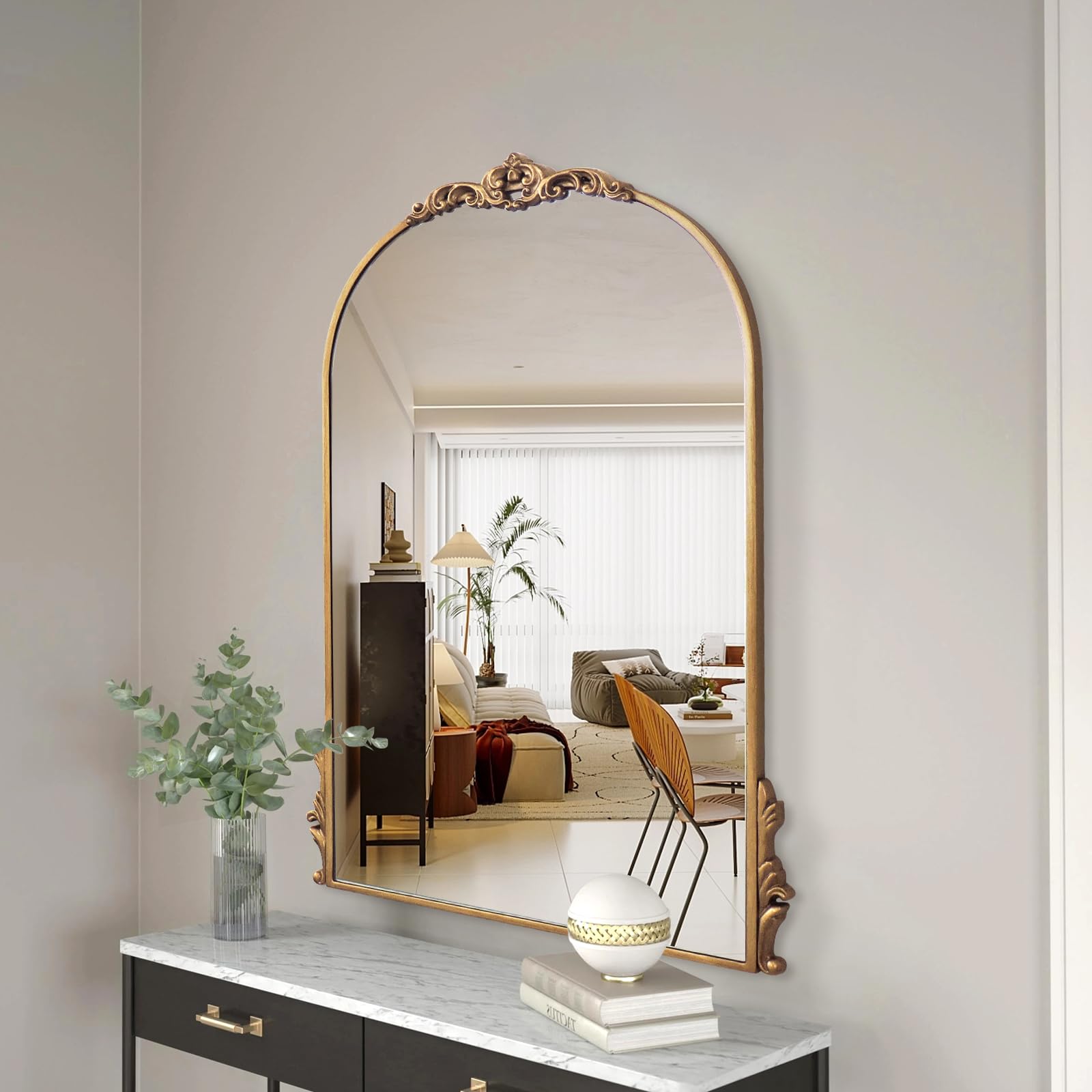 Amazon.com: GA Home Carved Arched Wall Mirror, 24