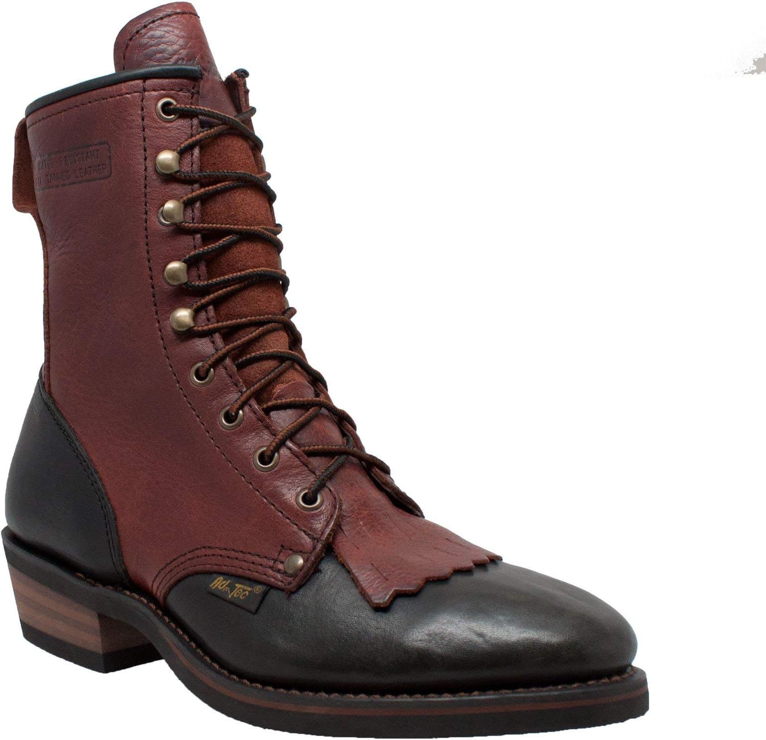 9in Men's Packer Genuine Crazy Horse Leather Work Boots, Brown - Non Slip Rubber Sole Moderate for Riding, Hiking and Construction