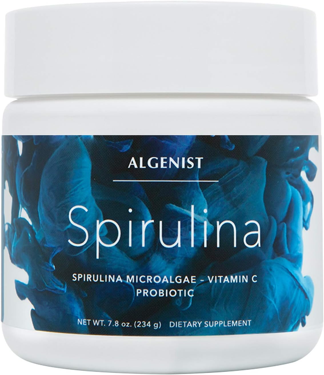 Algenist Spirulina (Total) Supplement - Beauty & Digestive Health Powder with Probiotics, Superfoods, Hyaluronic Acid & B12 (30 Servings / 8.25oz)