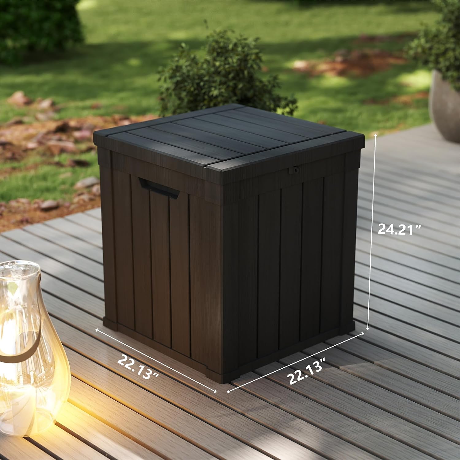 Outdoor Storage Box 50GAL Waterproof Resin Deck Box,Pool Accessories Supplies，UV-Resistant Lockable Package Delivery Bin for Garden Tools,Large Patio Outside Cushions,Chest,Furniture,Black