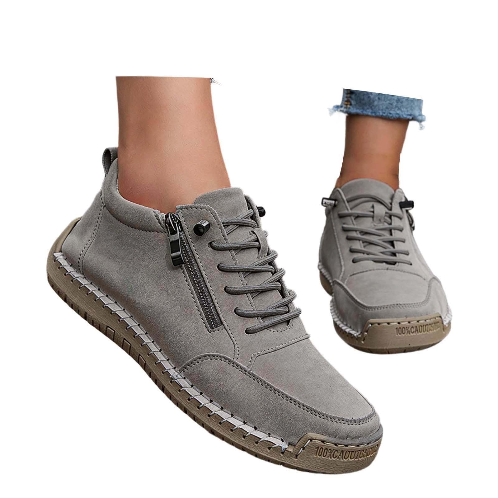 Zapatos casuales para mujer ortopédicos de piel impermeable cómodos talla 47 6