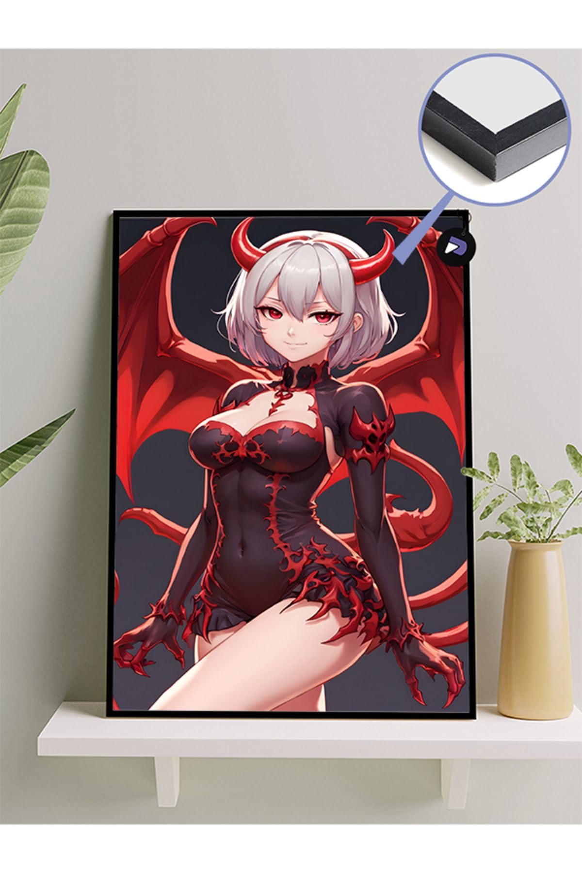 Postermanya (pster509) Şeytan Devil Anime Kızı Manga Anime Çerçeveli Tablo - Çerçeveli Poster 30 x 40