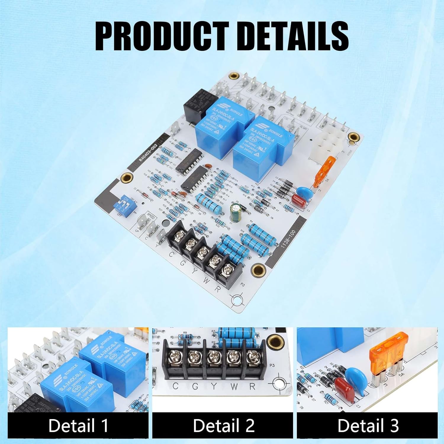 Furnace Blower Control Circuit Board Compatible with Allied, for Armstrong, for Concord, for Ducane Models Replaces All R40403-003, 40403-001, 40403-002, 20054502, ST9120A, B or C Blower Controls