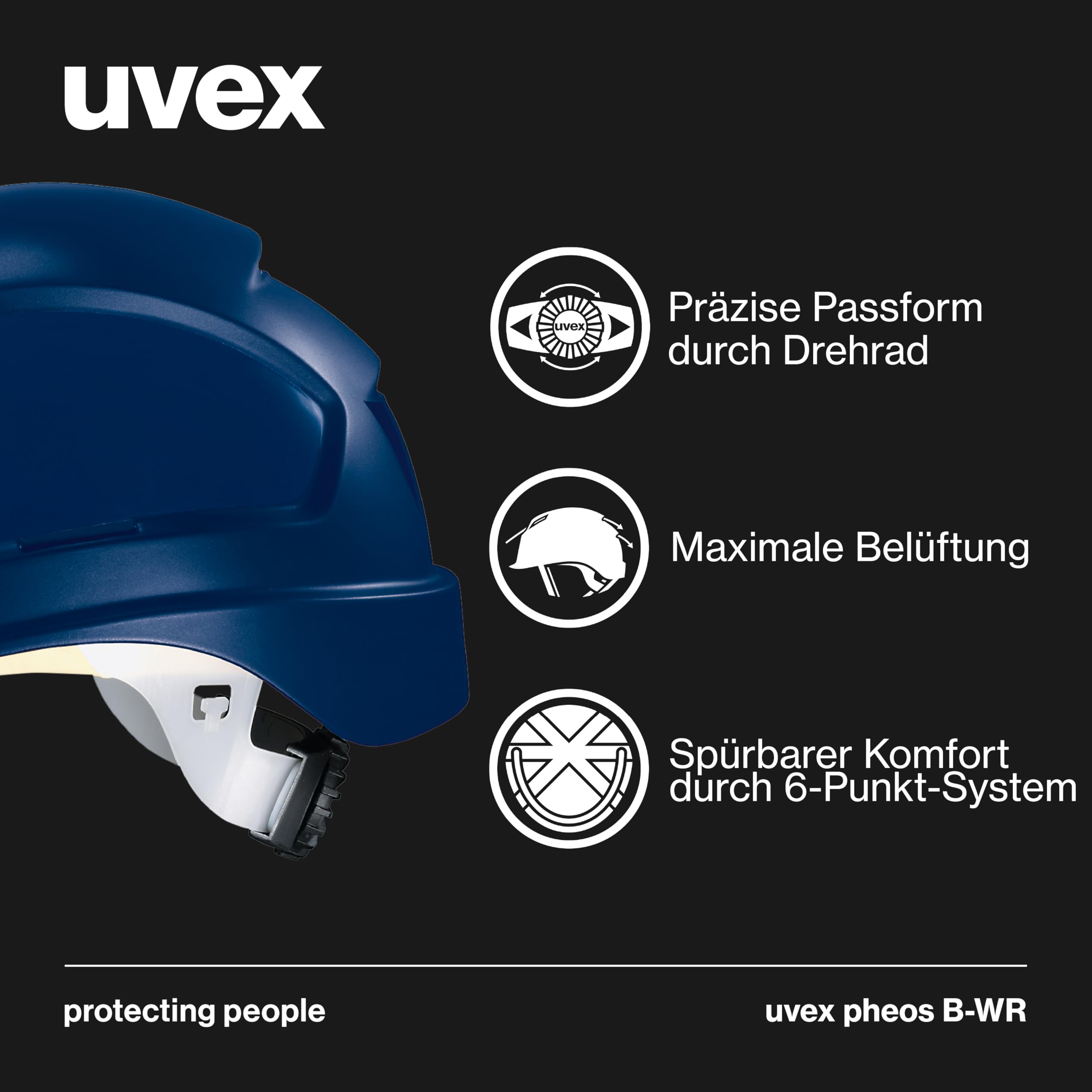 Casco de Obra Airwing B-WR | Protección en el Trabajo | Protección de la Cabeza | Casco de Seguridad con Sistemas de Adaptación para Visores y Orejeras