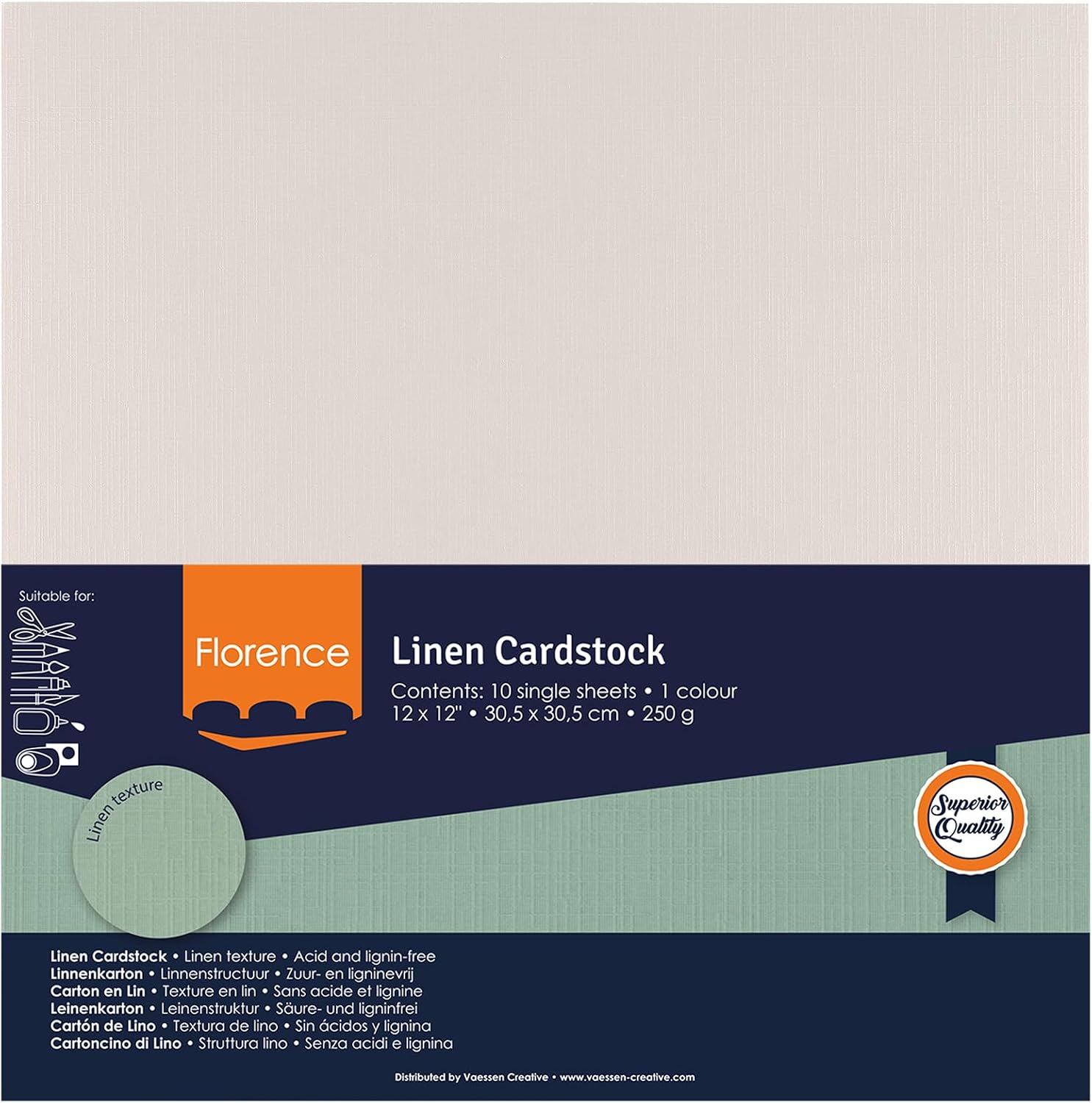 Florence Linen Cardstock Grey 250 g - Coloured Paper 12 x 12 inches - Cool Grey - Card Making - Scrapbooking Supplies - Tear-Resistant - Create Elegant Invitations, Gift Boxes and Art Projects image 4