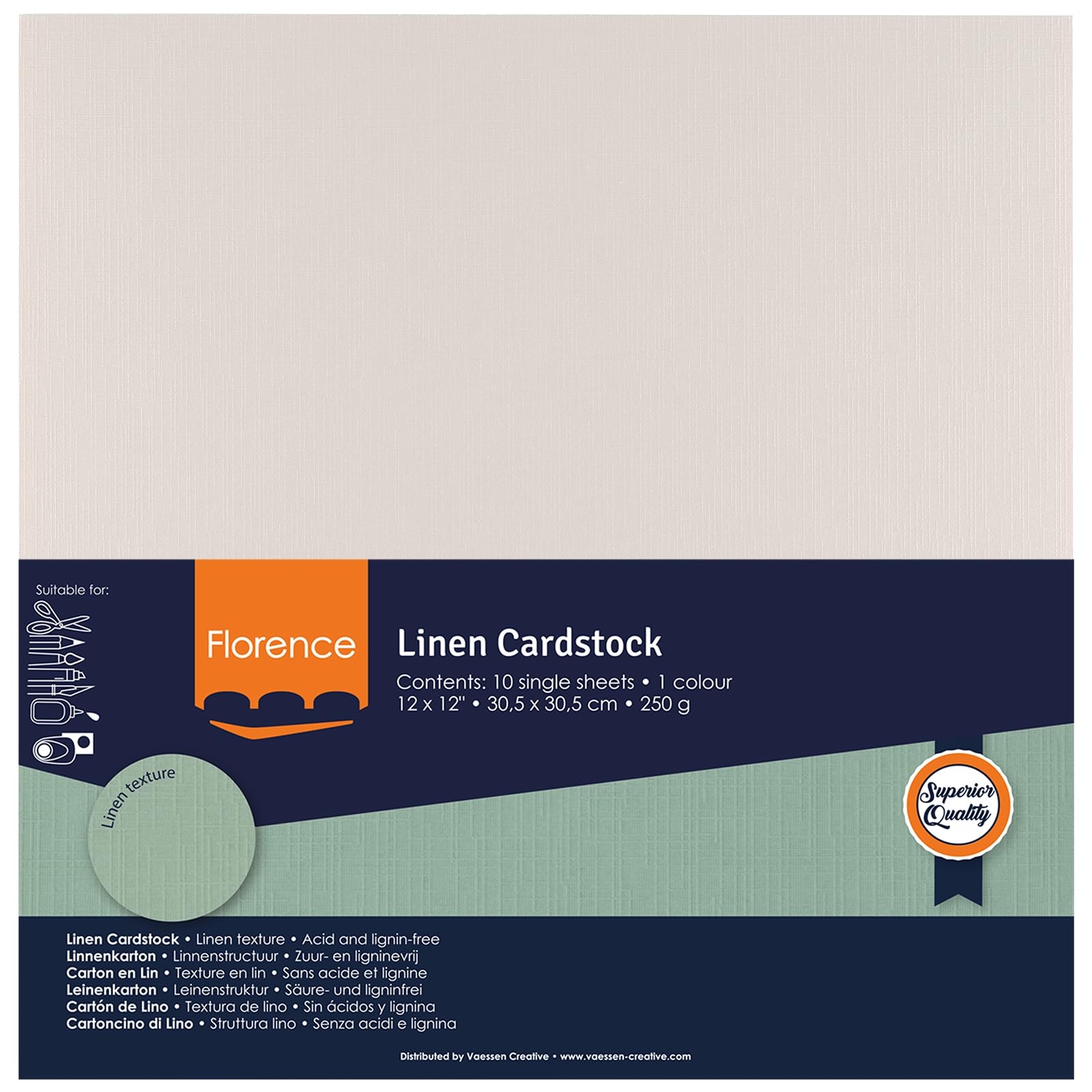 Florence Leinenkarton Anthrazit – 250 G/m², 30,5 X 30,5 Cm, 10 Bögen Für Scrapbooking & Karten