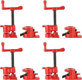Acymner Wood Gluing Pipe Clamp Set | 1/2" Heavy Duty Woodworking Cast Iron Pipe Clamps Quick Release Pipe Wood Clamps (4 Pack, 1/2")