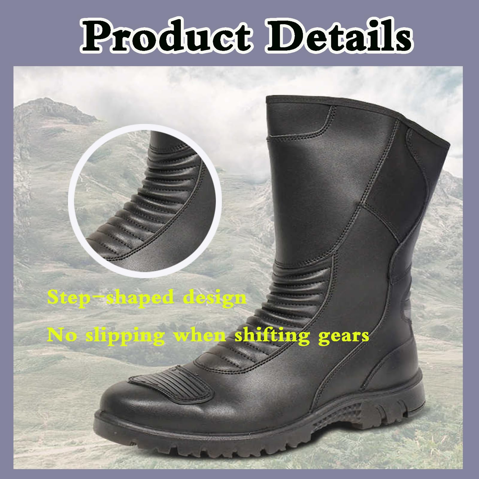 Scarpe Casual Antiscivolo da Moto,Stivali da Moto Uomo,Scarpe da Moto da Strada,Stivali da Moto,Traspirante,Impermeabile,Antiscivolo,per la Moto,l'escursionismo,Il Lavoro o Il Libero