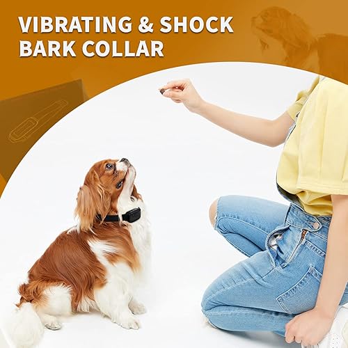 Miniatura 2 de Axhpn Collar recargable para ladridos de perro con vibración de pitido y choque opcional, collar antiladridos con 6 sensibilidad e intensidad