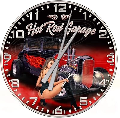 Amazon.com: Decorative Concepts Classic Hot Rod Garage 12" Diameter ...