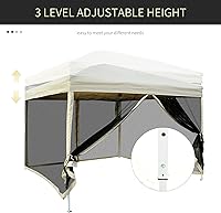 Vista 6 de Tienda de toldo emergente con paredes laterales de malla, 10 x 10 pies de Outsunny