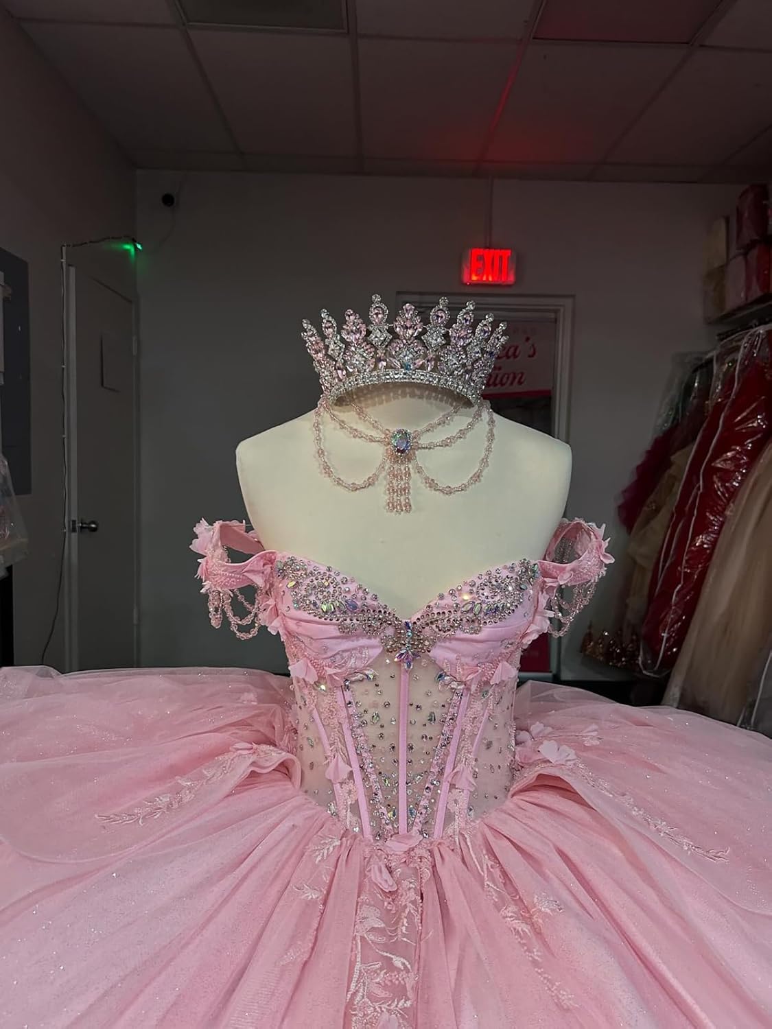 Puffy Sweetheart Quinceanera Dresses with Train Layered 3D Flowers Ball Gown Glitter Beaded Sweet 15 16 Dress SK005