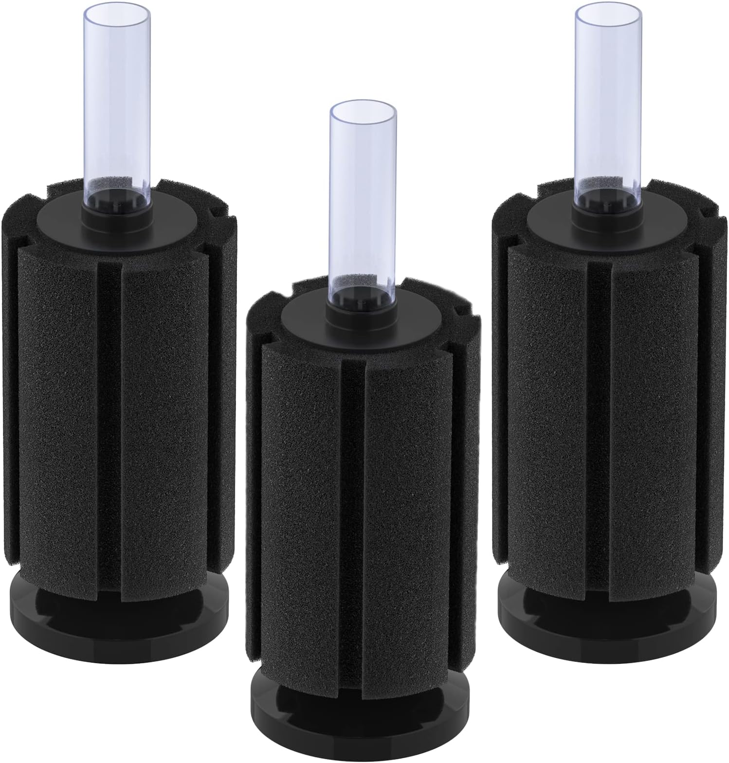 Pawfly Aquarium Bio Sponge Filter Quiet Betta Fry Shrimp and Small Fish Foam Filter for Fish Tanks up to 20 Gallons, 3 Pack