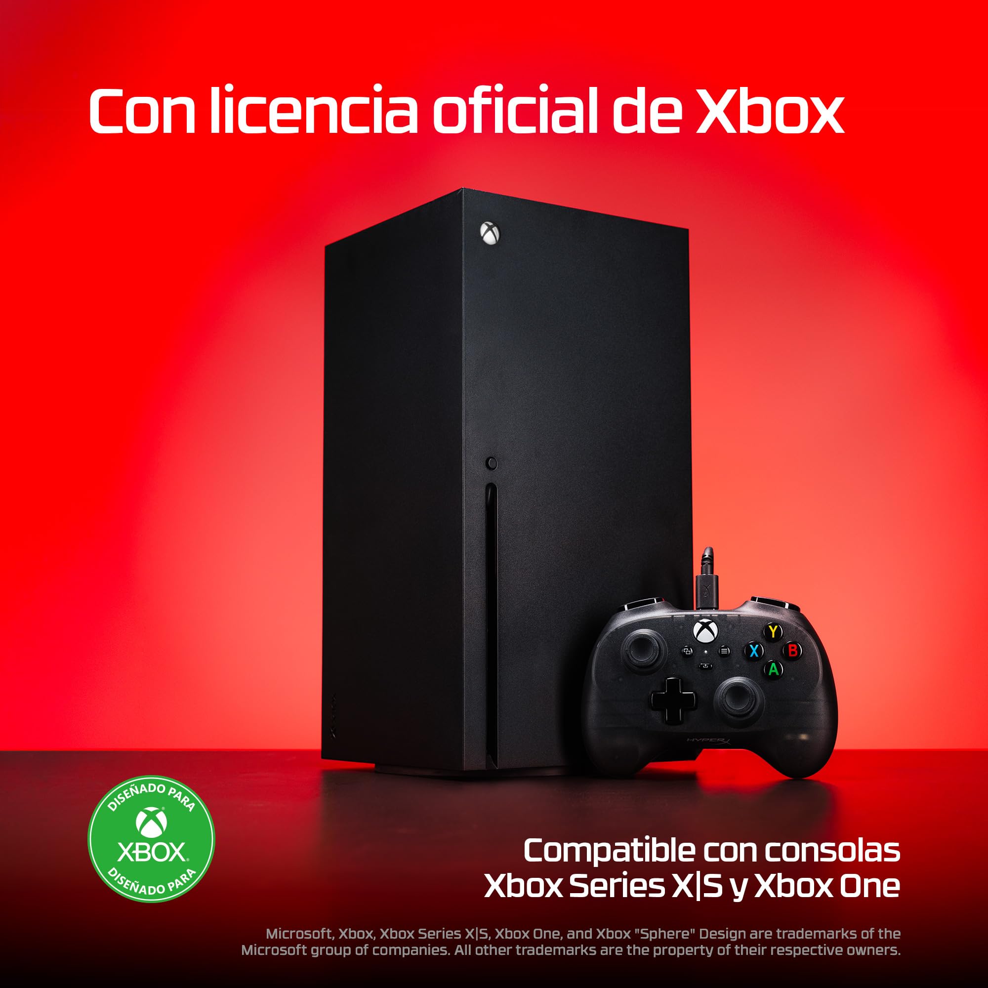HyperX Clutch Tanto - Mando gaming mini compacto con lincencia de Xbox | Series X|S, funcionalidad completa, botones estándar, cable convertible, diseño ergonómico, Color negro