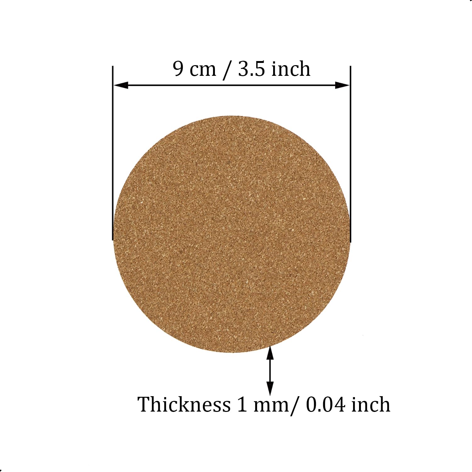 Snapklik.com : 16 Pcs Self-Adhesive Cork Round, 3.5