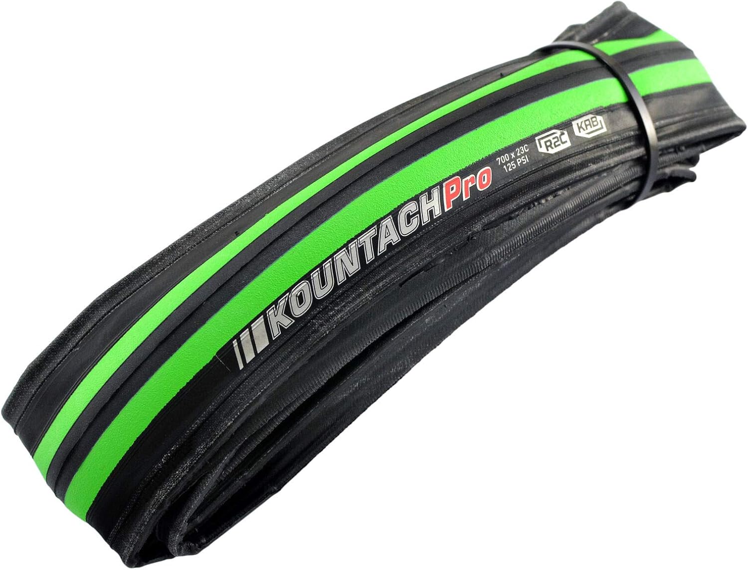 KENDA Kountach K1092 700 x 23C Road Bike Bicycle Folding Tire Tyre, Black and Green, 2 Tire, KD2000
