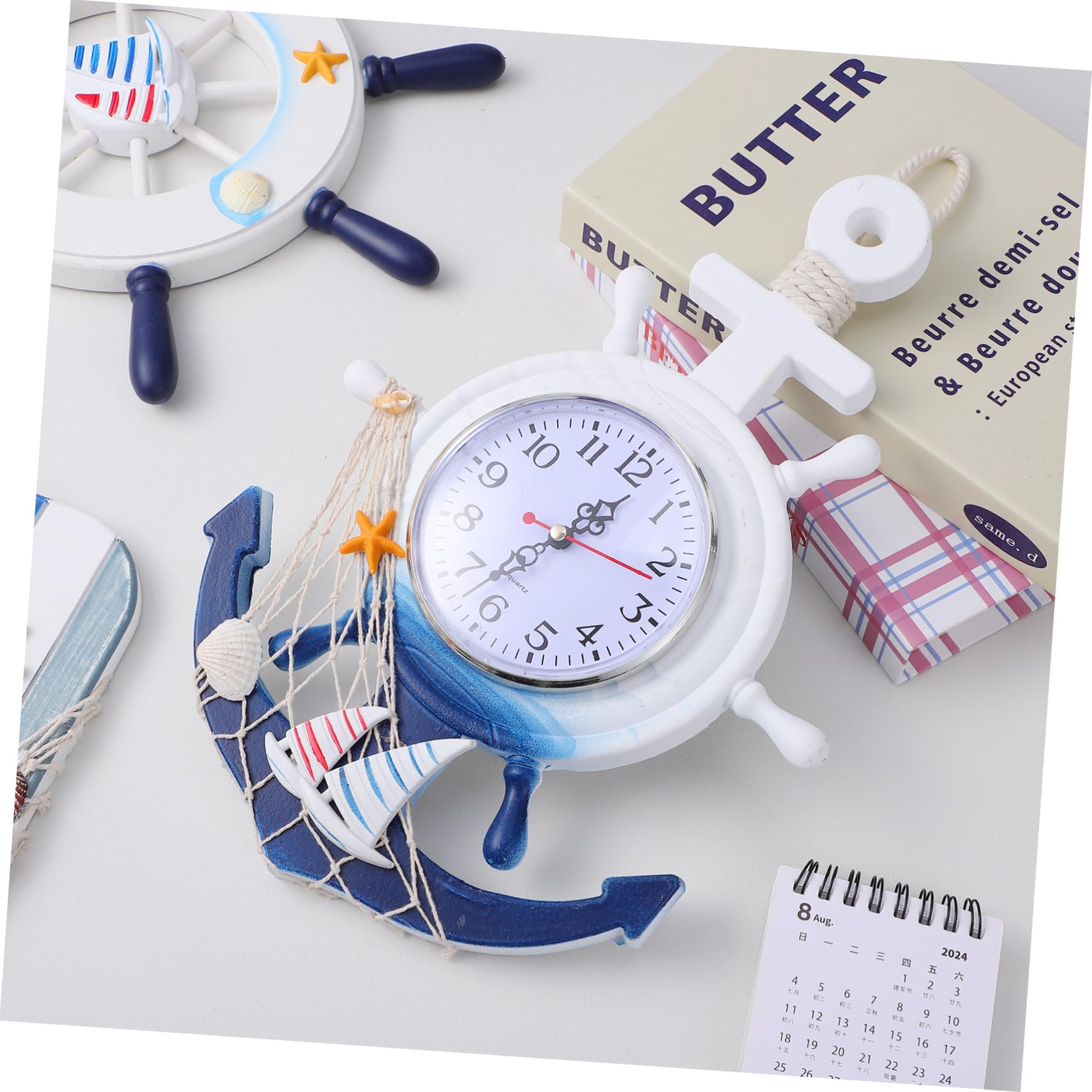 Orologio da Parete Mare Design Costiero Ancora e Stella