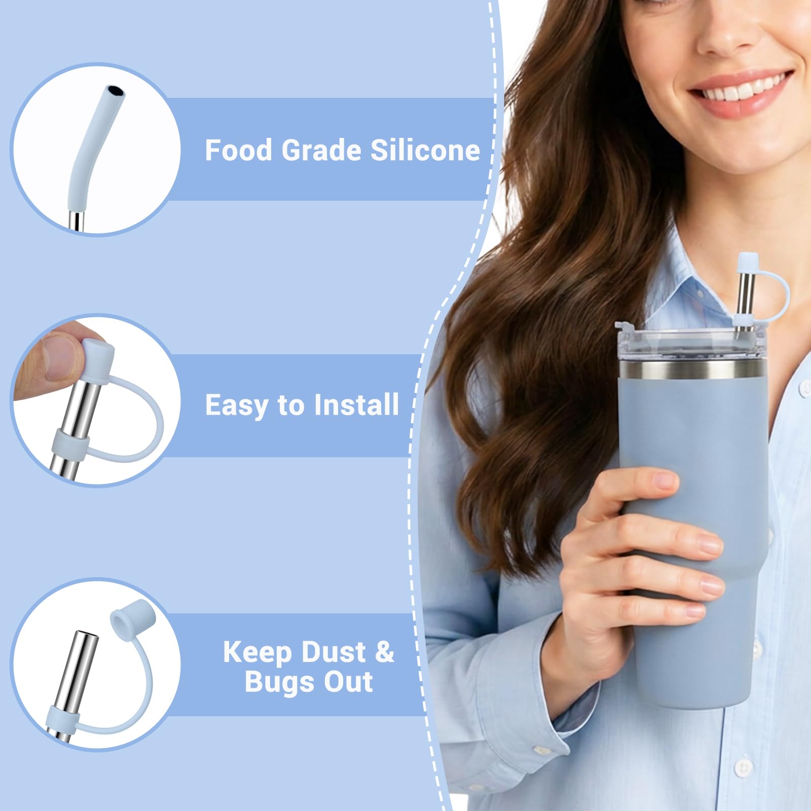 Jetstop Stainless Steel Straws - Stanley 40oz Compatible -5 Jetstop Stainless Steel Straws - Stanley 40oz Compatible -5