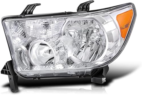 Miniatura 2 de Izquierdalado del conductor Conjunto de faros delanteros compatible con Toyota Sequoia Tundra 07-17, carcasa cromada