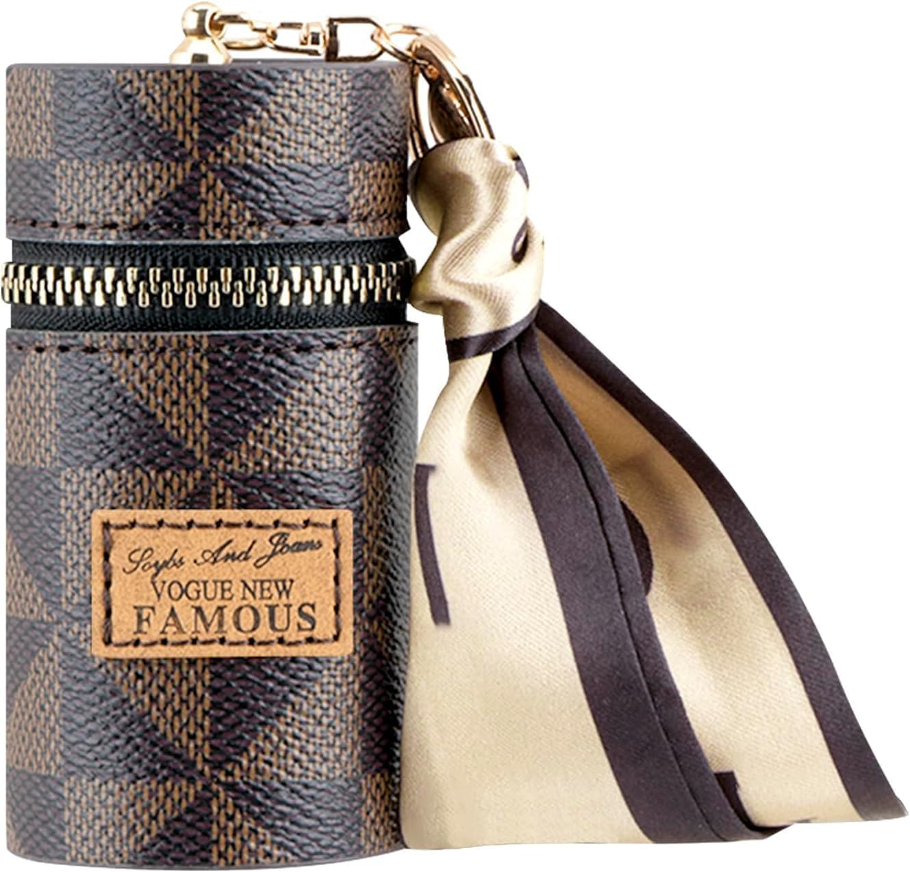 PUSHPA BAA Leather Lipstick Organizer | Luxury Mini Lip Gloss Bag with Keychain | Portable Lipstick Case for Purse, Travel & Makeup Storage | Holds Lipstick, Perfume, Nail Polish (Multicolor)