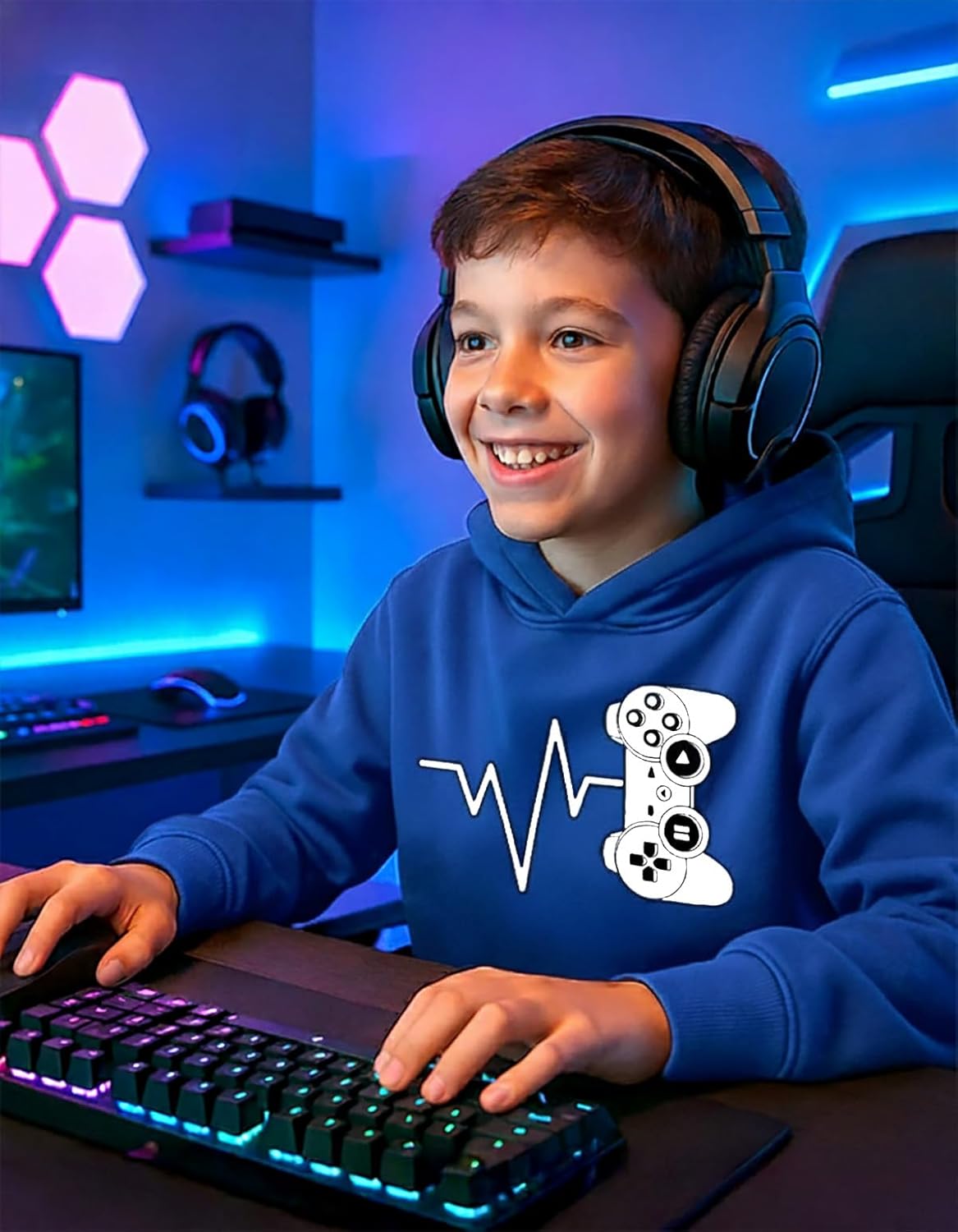 Tstars Gamer Hoodie for Boys - Youth Gaming Pullover with Controller Graphic - Gift Idea for Kids and Teen Gamers - Image 3