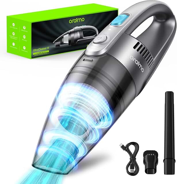 Oraimo Handheld Vacuum, Ultra Lightweight Hand Held Vacuuming Cordless, Hand Vacuum Cordless Rechargeable, 3.5H Fast-Charg...