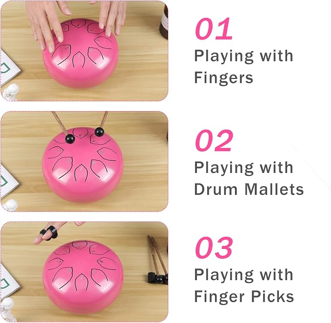 Kit de Steel Tongue Drum, 15 notas, 12 y 6 pulgadas miniatura 8