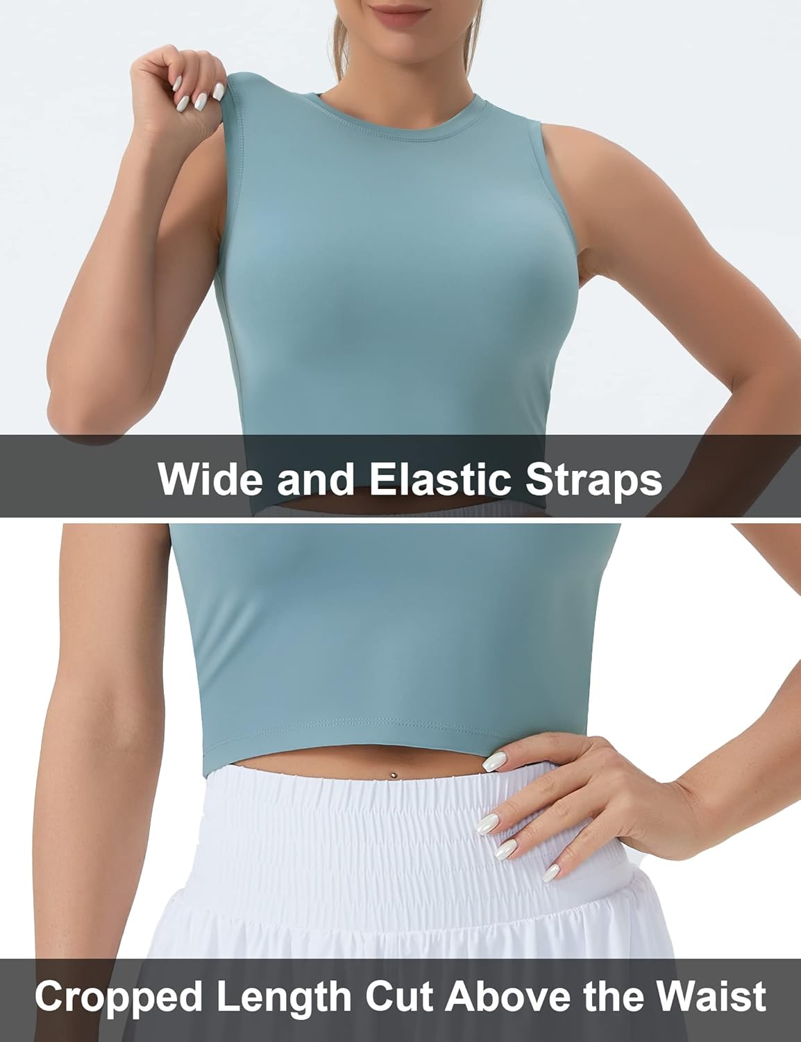 THE GYM PEOPLE Women's Workout Crop Tops Sleeveless Yoga Running Shirts Athletic Tank Top No Padding - Image 5