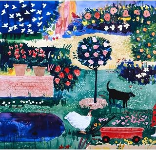ArtDirect Chicken Unframed Art Print Giclee Poster by Smith, Mike - Ready for Framing with Customization Sizes 8x8, 11x11, 17x16, 25x24, 38x36, and 50x48 Inches