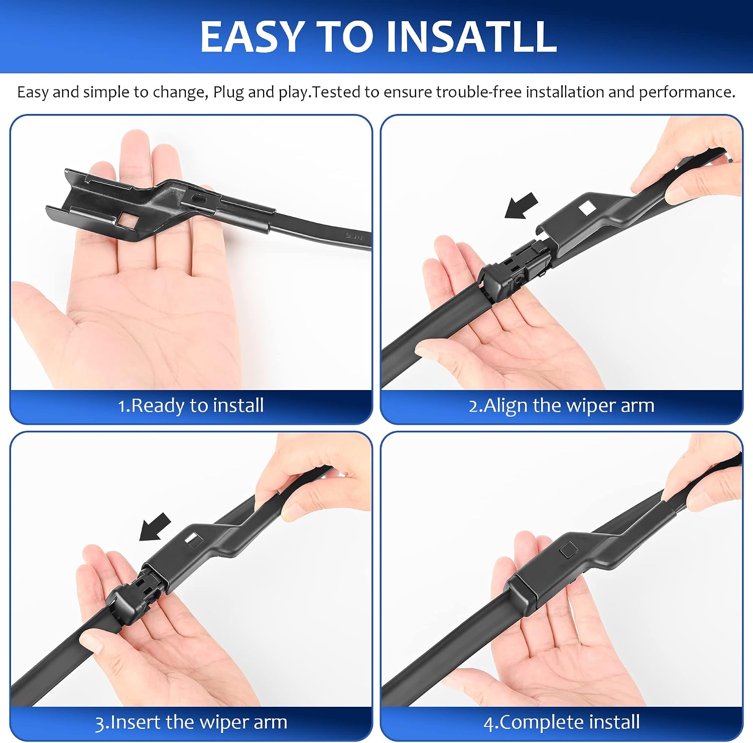 Windshield Wipers 24"+19"（Top Lock 19mm,Set of 2) replacement for VW Jetta Passat Touran Eos Golf 5 Golf 6 Skoda Yeti 2007-2010