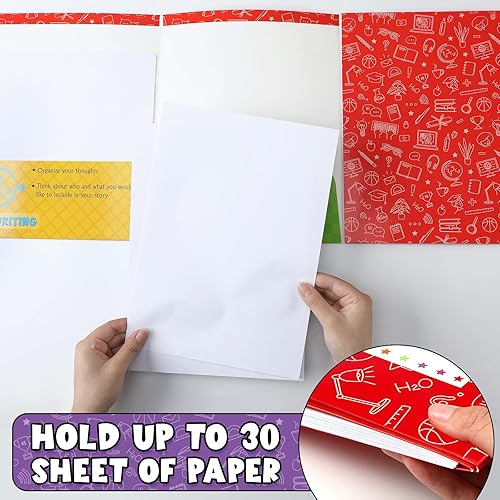 Miniatura 4 de Ctosree Carpetas a granel de escritura con bolsillos, proceso de escritura, carpetas de 4 bolsillos a granel para estudiantes, profesores, aulas y