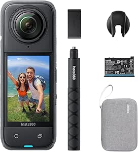 Insta360 X4 Endurance Bundle - 8K Waterproof 360 Action Camera, 4K Wide-Angle Video, Invisible Selfie Stick, Removable Lens Guards, 135 Min Battery Life, AI Editing, Stabilization, for Sports, Travel