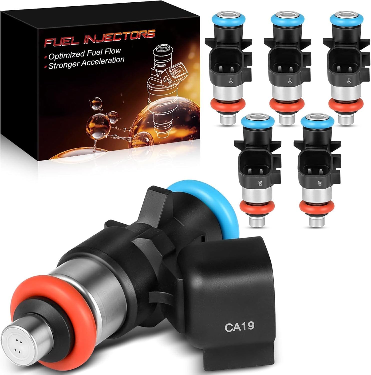 0280158233 3.6L Fuel Injectors Fit For:-Jeep Grand Cherokee Wrangler For:-Chrysler 300 Town and Country For:-Dodge Avenger Challenger Charger Durango, For:-Ram 1500 2011-2019 FJ1147 (6 Pcs)